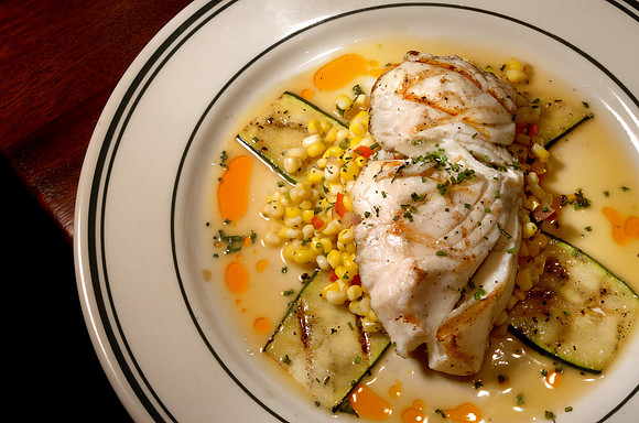 Grilled halibut from McCormick and Schmicks' in Providence.