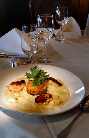 Chowder of scallops, celeriac and potato with chestnuts at The Inn at Castle Hill in Newport, RI.